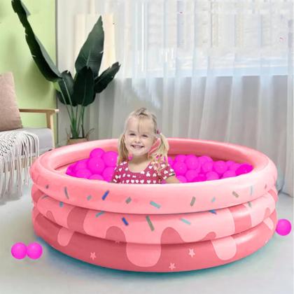 Imagem de Piscina Com Bolinhas Infantil Donuts Gigante Inflável 220L 100 Unidades 
