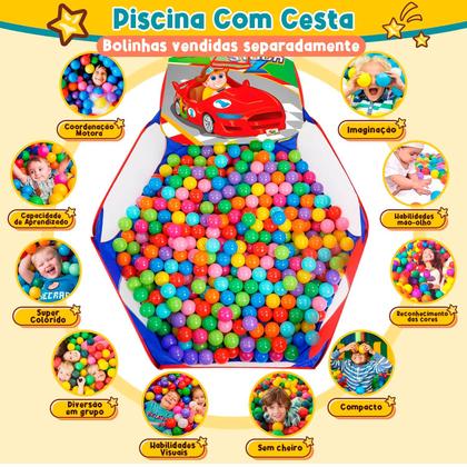 Imagem de Piscina De Bolinhas 90x90cm Infantil Portátil Com Cestinha Para Meninos