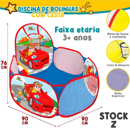 Imagem de Piscina De Bolinhas Infantil Portátil 90x90 Com Cesto Dobrável Para Crianças