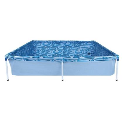 Imagem de Piscina de Plástico Desmontável 1000 Litros Mor Retangular, Azul