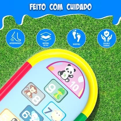 Imagem de Piscina Esteira Infantil Brastoy Chafariz Jato DÁgua Para Criança Pets 250x100cm Splash Sprinkler Pad PVC Resistente