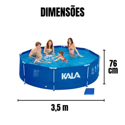 Imagem de Piscina Estruturada 5200L Redonda Kala com Kit Reparo Azul