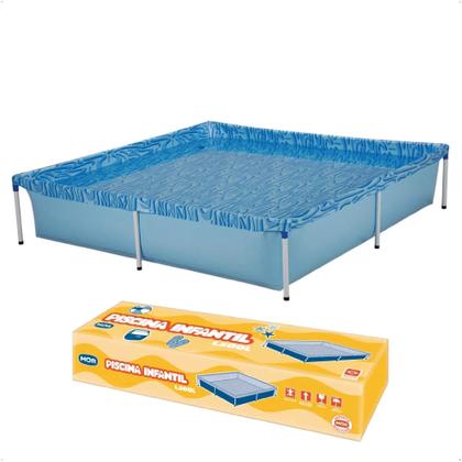 Imagem de Piscina Estruturada Quadrada 1500 Litros PVC 1,89m x 1,89m x 42cm Cor Azul MOR - 1003