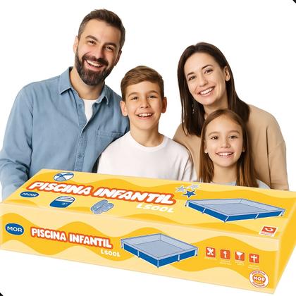 Imagem de Piscina Estrutural 1500 Litros Mor Azul Infantil Crianças Verao Grande Retangular