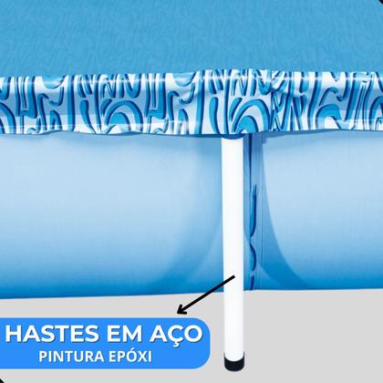 Imagem de Piscina Estrutural 1500 Litros Mor Azul Infantil Crianças Verao Grande Retangular