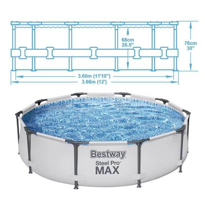 Imagem de Piscina Estrutural 6473L P Max Capa Filtro 110V/220V Bestway