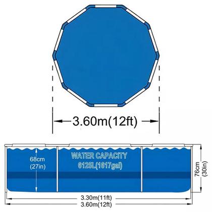 Imagem de Piscina Estrutural Armação 6125 Litros + Bomba Filtro Avenli Jilong