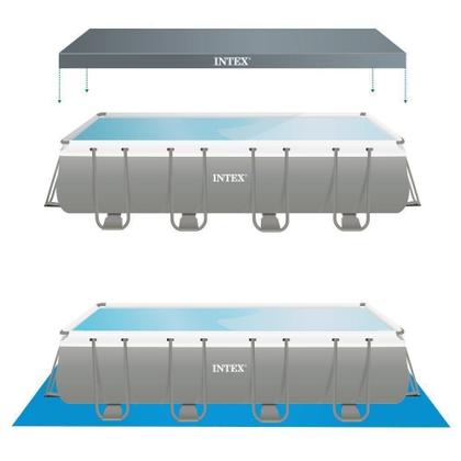 Imagem de Piscina Estrutural Retangular 17.203 Litros Completa - Intex