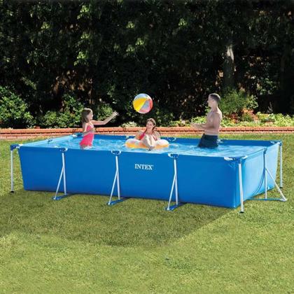 Imagem de Piscina Estrutural Retangular 7.127 Litros Intex Armação de Metal 2,2x4,5M