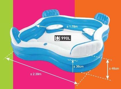 Imagem de Piscina Familiar com Assentos e Porta Copos 990 Litros Intex