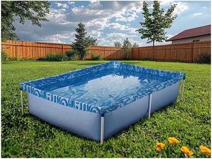Imagem de Piscina Infantil 1000 Litros Retangular PVC com Armação 1,89m Azul Mor 001002