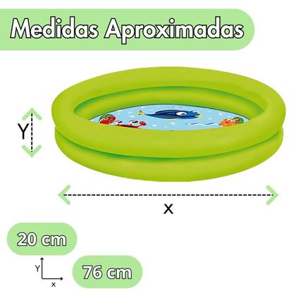 Imagem de Piscina Infantil 2 Anéis 61 Litros Inflável Animais Marinhos