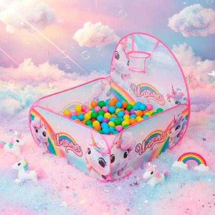 Imagem de Piscina Infantil Com Cesta Unicórnio 75x75cm Domni
