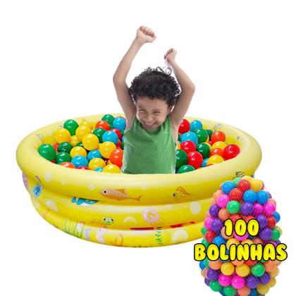 Imagem de Piscina Infantil Inflável 100 Litros Colorido + 100 Bolinhas