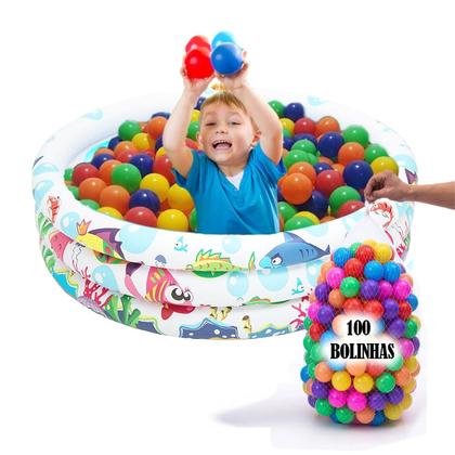 Imagem de Piscina Infantil Inflável 100 Litros Colorido + 100 Bolinhas
