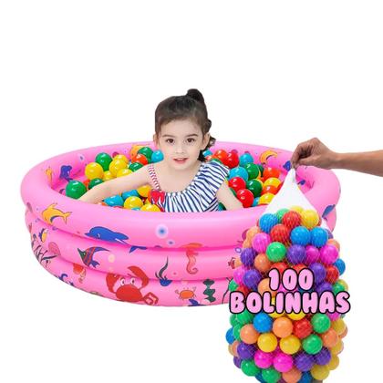 Imagem de Piscina Infantil Inflável 100 Litros Colorido + 100 Bolinhas