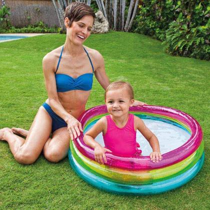 Imagem de Piscina Infantil Inflável Criança Arco-íris 63 litros acima de 1 ano