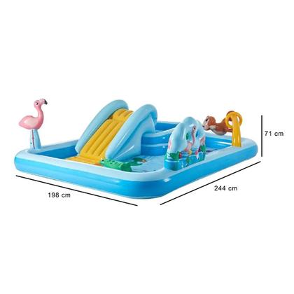 Imagem de Piscina Infantil Inflável Playground Aventura na Floresta 493 Litros Com Bomba de Ar Manual 3 Bicos Intex