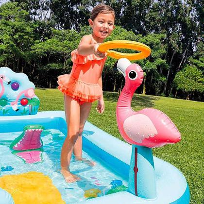 Imagem de Piscina Infantil Inflável Playground Aventura na Floresta 493 Litros Com Bomba de Ar Manual 3 Bicos Intex