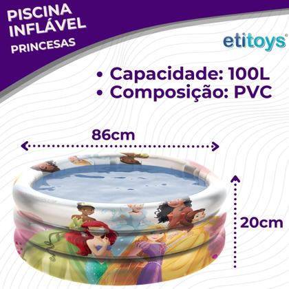 Imagem de Piscina Infantil Inflável Princesas 100l 86cm X 20cm SEM Caixa Crianças Presente Filhos