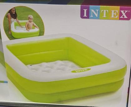 Imagem de Piscina Infantil Inflável Quadrada - Verde E Branca - 57 L