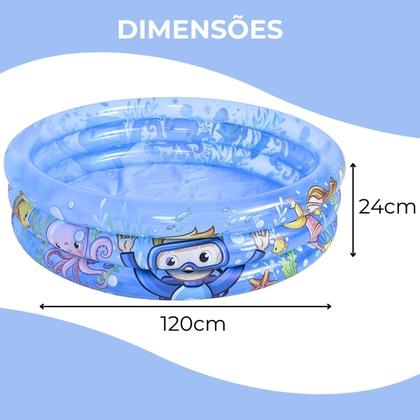 Imagem de Piscina Infantil Inflável redonda 1.2m x 24cm 180L Jilong SunClub
