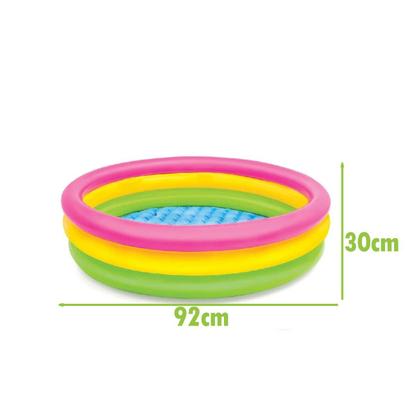 Imagem de Piscina Infantil Inflável Redonda 140L 3 Anéis Colorida Criança