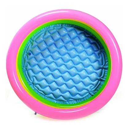 Imagem de Piscina Infantil Inflável Redonda 140L 3 Anéis Colorida Criança