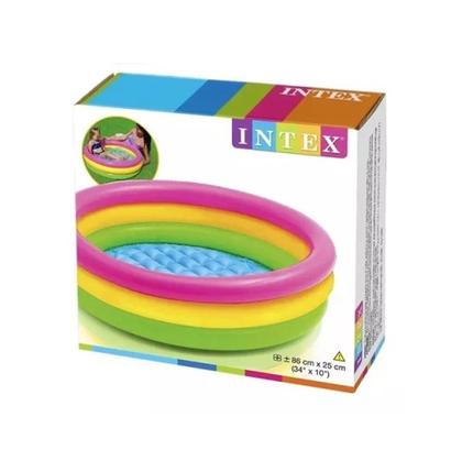 Imagem de Piscina Infantil Inflável Redonda Base Acolchoada 56L Intex