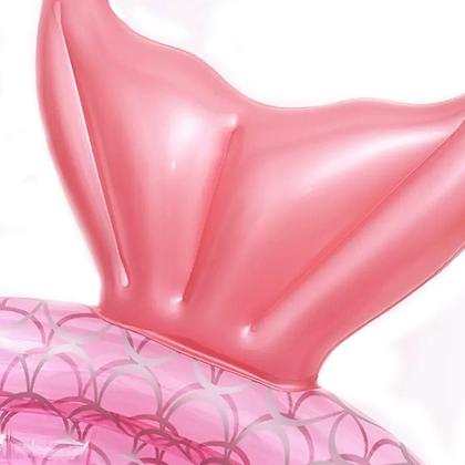 Imagem de Piscina Infantil Inflável Redonda Bebê Menina Sereia 85L Rosa