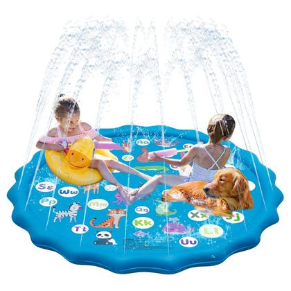 Imagem de Piscina Infantil Redonda Esteira Com Chafariz Jato D'Água P/ Crianças e Pets Em PVC Resistente 170cm