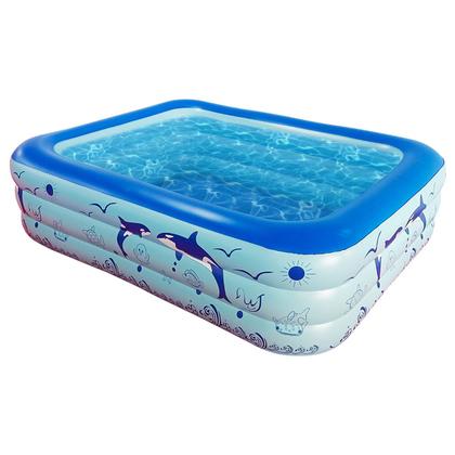 Imagem de Piscina Infantil Retangular 300 Litros P/ Crianças e Pets Em PVC Resistente