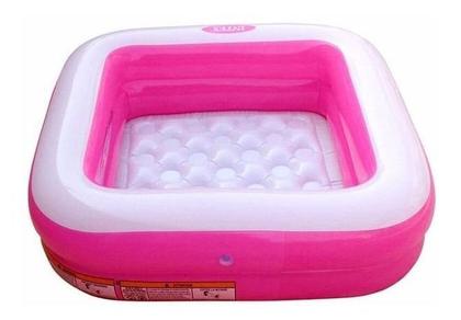 Imagem de Piscina Infantil Rosa Quadrada Inflável 57 Litros Intex