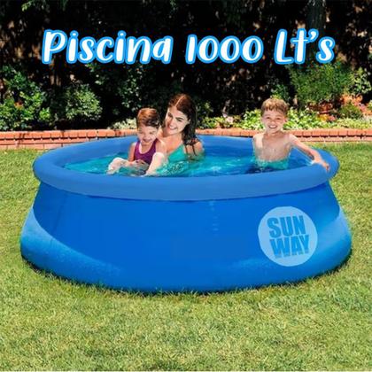 Imagem de Piscina Inflável 1000 Litros Redonda Azul Sun Way  PVC Reforçado