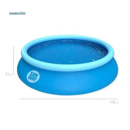 Imagem de Piscina Inflável 1000 Litros Redonda Azul Sun Way  PVC Reforçado