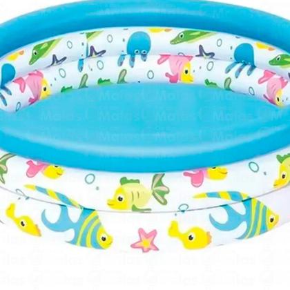 Imagem de Piscina Inflável 140 Litros Infantil Vida Marinha Bestway