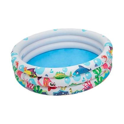 Imagem de Piscina Inflável 3 Anéis 100 Litros 91x25cm Fundo Do Mar - Wellmix