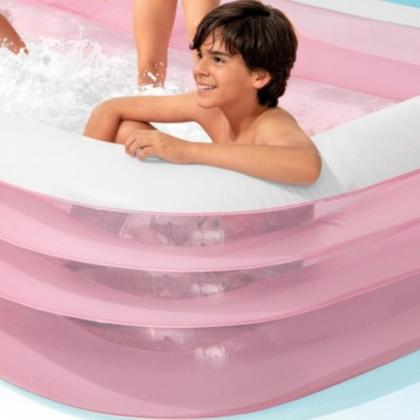 Imagem de Piscina inflável familiar intex 1050 retangular bomba manual