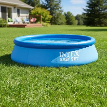 Imagem de Piscina Inflável Familiar Redonda Resistente Confortável Grande Com Borda 1942L
