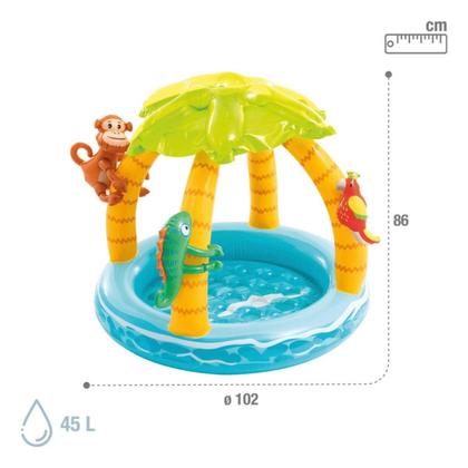 Imagem de Piscina Inflável Ilha Tropical com Cobertura 45L Intex 58417