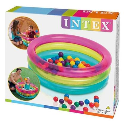 Imagem de Piscina Inflável Infantil 50 Bolinhas Intex - Multi Colorido