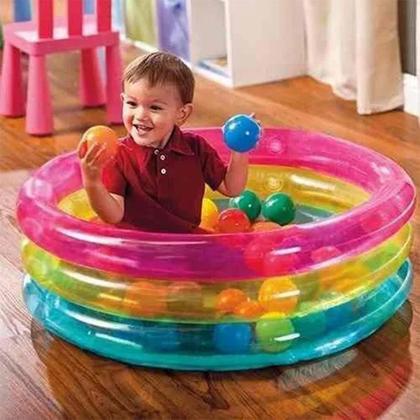 Imagem de Piscina Inflável Infantil 50 Bolinhas Intex - Multi Colorido