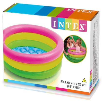 Imagem de Piscina Inflavel Infantil Bebê Colorida 61 x 22 cm 28L Intex