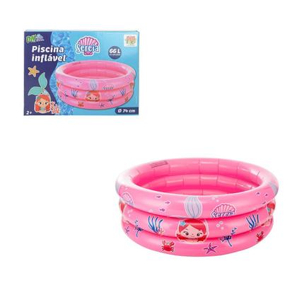 Imagem de Piscina Inflável Infantil Bebê Redonda 3 Arcos 66L DM Splash