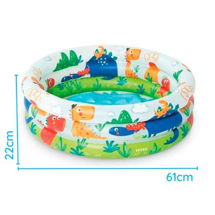Imagem de Piscina Inflável Infantil Dino 3 Anéis 28 Litros - Intex