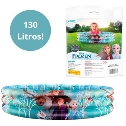 Imagem de Piscina Inflável Infantil Frozen Criança Redonda Grande 130L