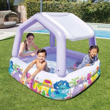 Imagem de Piscina Inflável Infantil Lazer Cobertura Removível 295l Intex