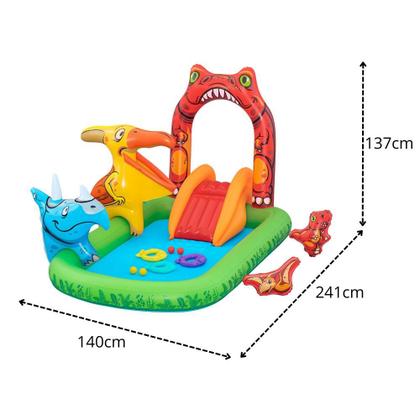 Imagem de Piscina Inflável Infantil Playground Dinossauro 190L Bestway com Acessórios e Bomba Manual Bestway