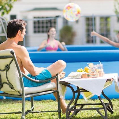 Imagem de Piscina Inflável Joy Set 2490 L Circular 240 Cm Com Capa Filtro Bomba Forro Kit Limpeza Vg Plus 220v