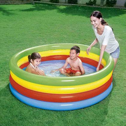 Imagem de Piscina Inflável Redonda 550 Litros 157x46cm Arco-iris Mor